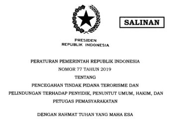 Cegah Aksi Teroris dan Lindungi Penyidik hingga Hakim, Pemerintah Keluarkan Peraturan Baru