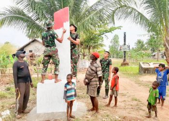 Peduli Kampung, Satgas Perbatasan RI-PNG Lakukan Ini