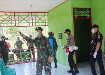 Satgas Pamtas Yonif 411 Kostrad Perangi Covid-19 di Perbatasan RI-PNG
