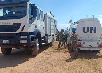 Satgas TNI Konga XXXIX-B MONUSCO Berhasil Padamkan Kebakaran di Kalemie, Kongo