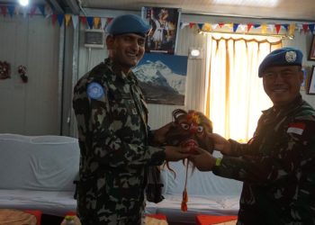 Perkuat Hubungan Komunikasi, Satgas TNI Konga Kunjungi Nepal Battalion