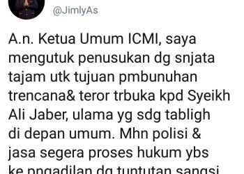 Syech Ali Jaber Ditusuk, Jimly Asshiddiqie Sebut Aksi Teror