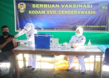 Kodam Cenderawasih Gencar Vaksinasi di Empat Lokasi PON XX