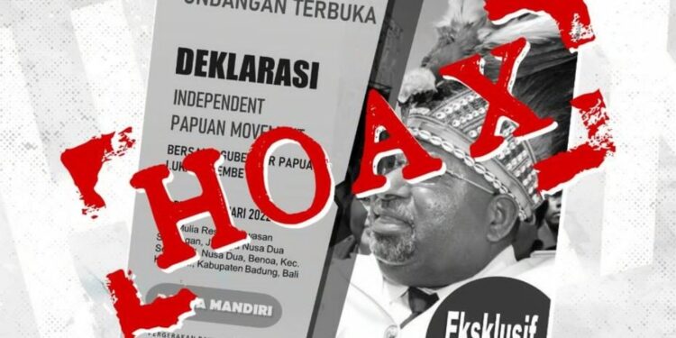 Hoax! Gubernur Papua Dukung Deklarasi Papua Merdeka