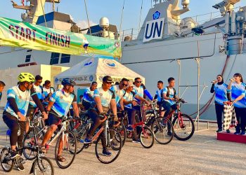 Bina Mental, Prajurit KRI SIM-367 Ikuti Fun Bike dan Jalan Sehat di Lebanon
