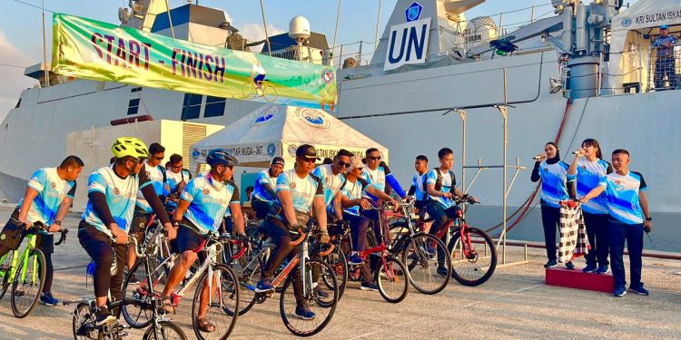 Bina Mental, Prajurit KRI SIM-367 Ikuti Fun Bike dan Jalan Sehat di Lebanon