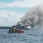 KRI Teluk Hading terbakar