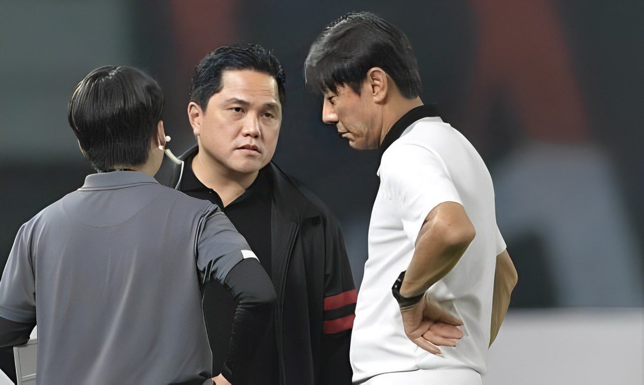 Ketua Umum PSSI, Erick Thohir dan Pelatih Timnas Indonesia, Shin Tae-yong