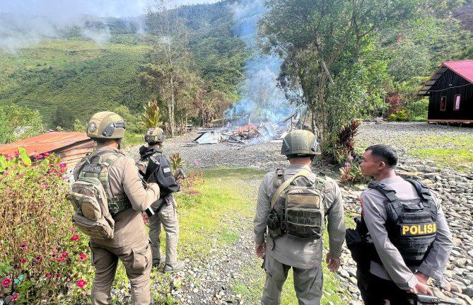 Sebuah rumah kosong di Kampung Trikora, Distrik Pruleme, Kabupaten Puncak Jaya, Provinsi Papua Tengah