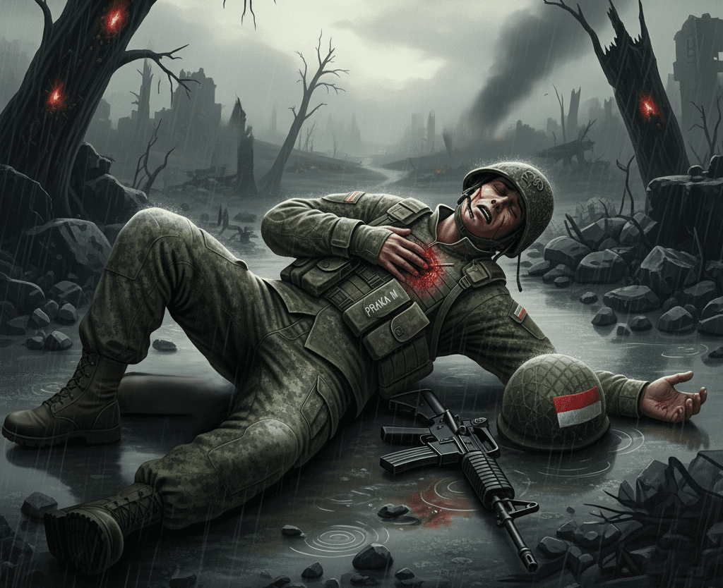 Ilustrasi Praka PM, Prajurit TNI yang ditembak Ilustrasi Praka PM, Prajurit TNI yang ditembak