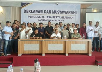 Deklarasi dan Musyawarah I Pengusaha Jasa Pertambangan Kabupaten Morowali digelar pada Kamis (22/10/2026) di Soldadu Hotel, Desa Bente, Kabupaten Morowali.