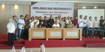 Deklarasi dan Musyawarah I Pengusaha Jasa Pertambangan Kabupaten Morowali digelar pada Kamis (22/10/2026) di Soldadu Hotel, Desa Bente, Kabupaten Morowali.