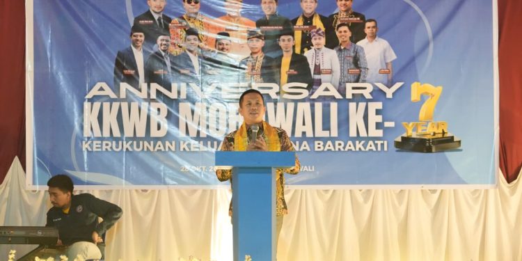 Bupati Morowali, Iksan saat menghadiri peringatan HUT ke 7 KKWB