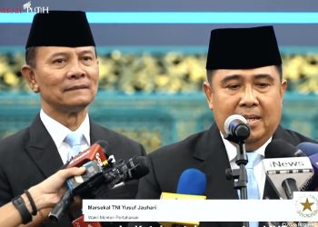 Wakil Menteri Pertahanan (Wamenhan) RI, Jenderal TNI Richard Tampubolon dan Marsekal TNI Yusuf Jauhari