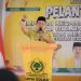 Ketua DPD Partai Golongan Karya (Golkar) Kabupaten Morowali, Iksan Baharudin Abdul Rauf, saat melantik pengurus di Kecamatan Menui Kepulauan