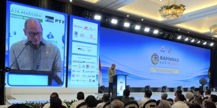 Menteri Investasi dan Hilirisasi sekaligus CEO Danantara, Rosan Perkasa Roeslani pada kegiatan Rapimnas Kadin Indonesia 2026