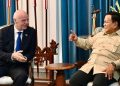 Presiden Prabowo Subianto menerima Presiden Federasi Sepak Bola Internasional (FIFA), Gianni Infantino