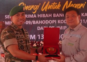Penyerahan hibah gedung Kantor Koramil Bahodopi dari PT IMIP kepada Kodim 1311 Morowali